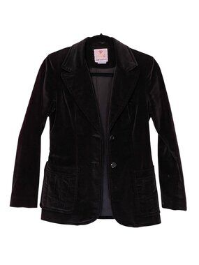 Black Velvet Women's Jacket Size 8 Vintage 1970s made by College Town